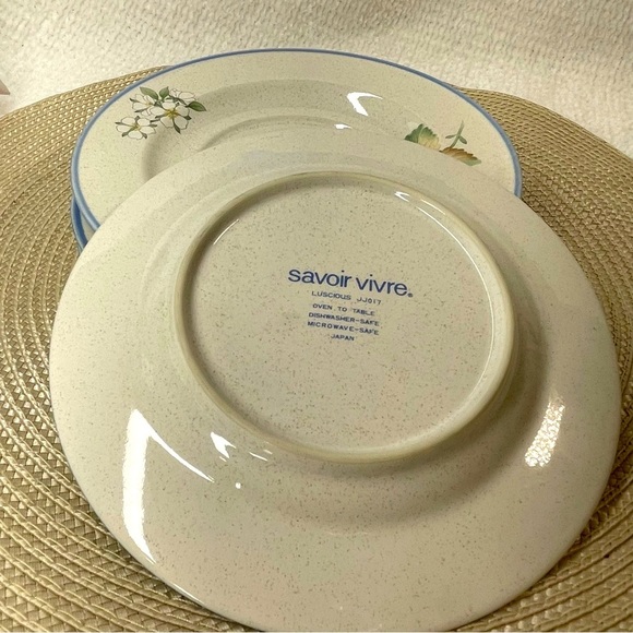 SAVOIR VIVRE LUSCIOUS JJ 017 plus (4) Saucer Fruit & vines w/Blue Trim Serveware - Picture 6 of 6